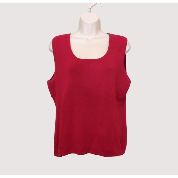 Chicos 3 Top Womens 16 XL Red Sleeveless Shell Tank Stretch Breathable Layering - Picture 1 of 8